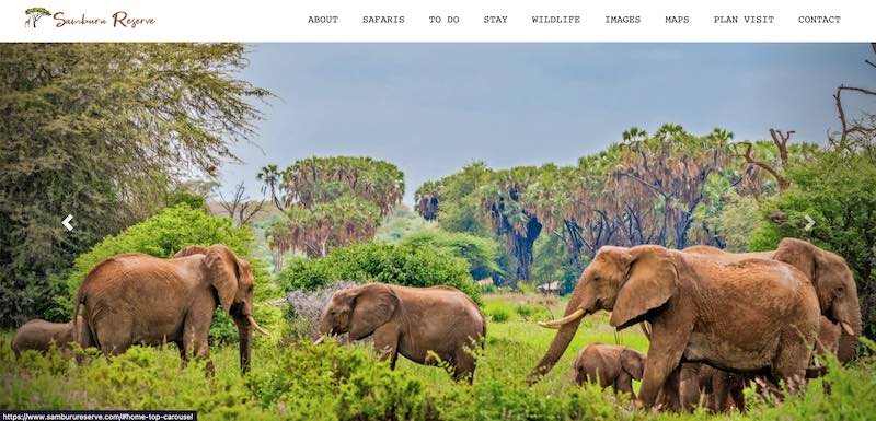 Página web del Parque Nacional de Samburu/Reserva de Samburu, Kenia