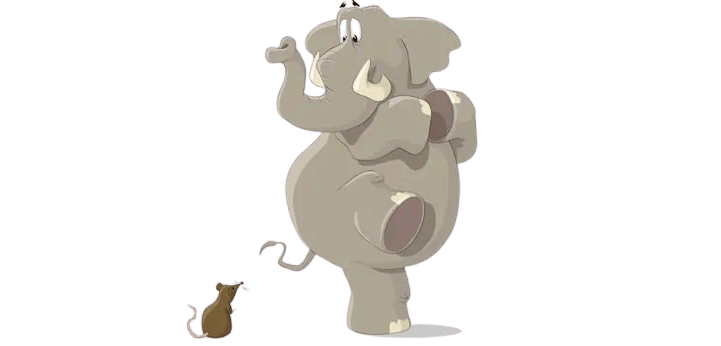 How kids grow up thinking Elephants will react if they see a mouse. Image credit: TV tropes