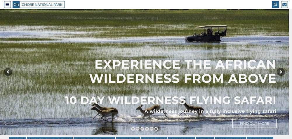 Homepage des Chobe-Nationalparks, Botsuana