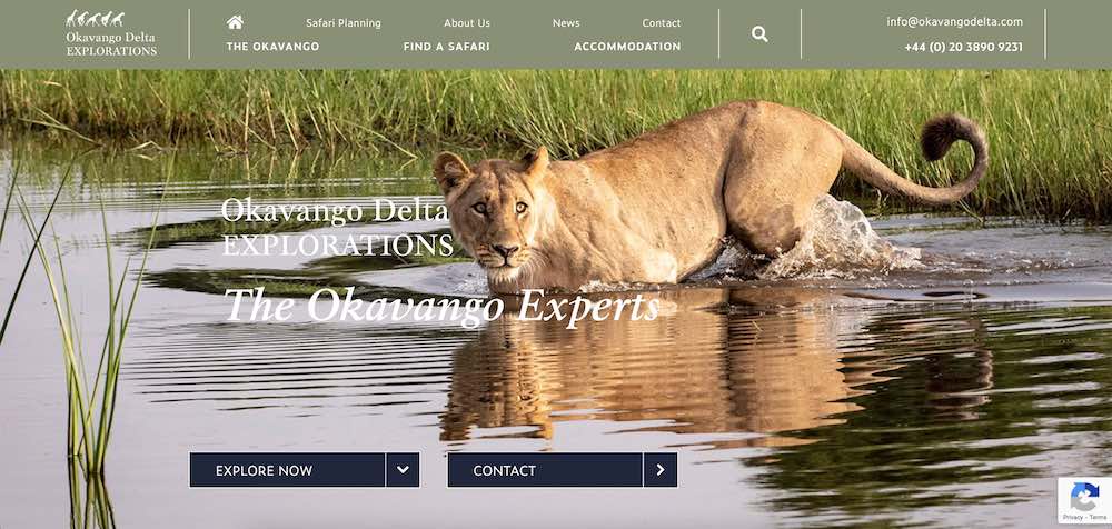 Página web del delta del Okavango, Botsuana
